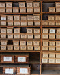 © Travel Studio Stock - Rows upon rows of aged cardboard boxes with handwritten labels fill wooden shelves, evoking a sense of history and the preservation of information over time.