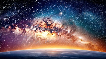 Wall Mural - stars, earth, horizon