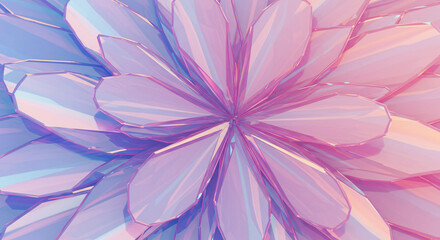 Poster - Close up of a pastel colored flower with crystal like petals creating an abstract design effect