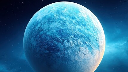 Wall Mural - blue planet with stars and clouds