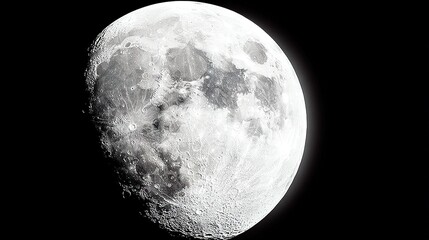 Wall Mural - a monochrome picture of the moon at night, with a plane in the foreground, flying against the backdr