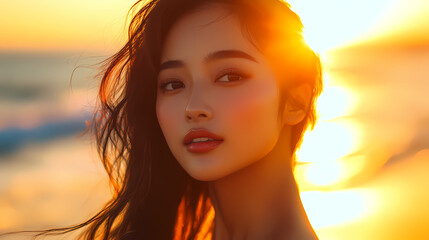 Wall Mural - radiant asian model