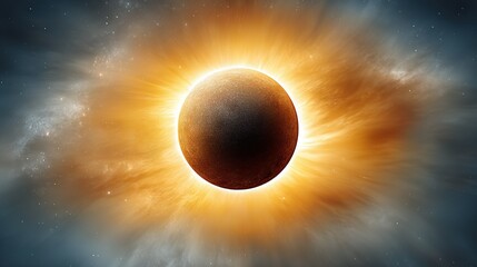 Wall Mural - an artist's depiction of a black hole in the sky surrounded by stars
