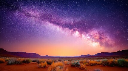 Wall Mural - a night sky filled with lots of stars in a purple hue