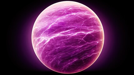 Wall Mural - close-up photo of purple orb against dark background with illumination radiating from the center