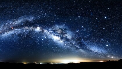 panorama stars in space dust in the universe and milky way galaxy