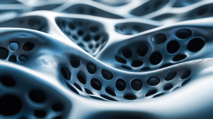 Poster - Striking 3D patterns create a realistic and intricate background with smooth curves, captured in 4K resolution and presented from an attractive side angle view.