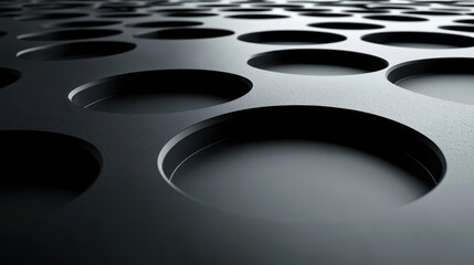 Poster - Detailed 3D background featu realistic circular motifs in 4K resolution, showcasing a sleek and modern side angle perspective for dynamic visuals.