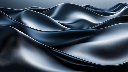 Poster - Realistic 4K 3D abstract background featu flowing liquid waves with a smooth surface, captured from a side angle in a visually stunning design element.