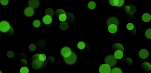 Wall Mural - green bokeh, blurred background with sparkling lights, blurry glitter effect. bright soft abstract b