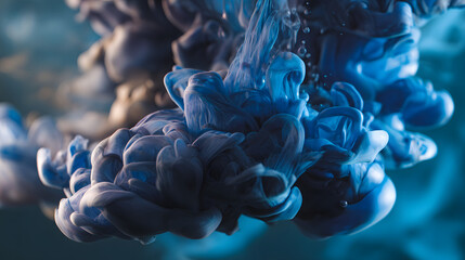 Poster - Ink and Water Dance The Abstract Beauty of Fluid Dynamics Capturing the Transient Artistry of Colors Mixing in Water Creating Hypnotic Visuals