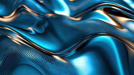 Wall Mural - a dynamically patterned, realistic 4k 3d background with a side angle showcasing smooth, flowing blu