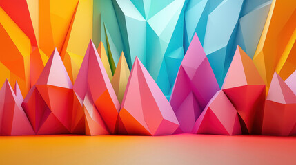 Poster - contemporary 3d background displays realistic 4k motifs with vibrant colors and geometric shapes cre