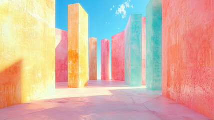Poster - contemporary 3d aesthetic in realistic 4k creates a vibrant si-inspired background with kenmima elem