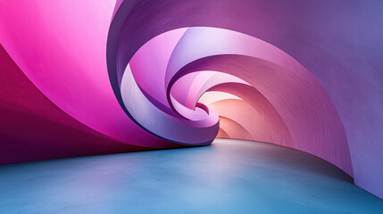 Poster - A realistic 4K side angle view of a kenmima artistic 3D background with layered pink and purple hues creating a beautiful and captivating abstract design.