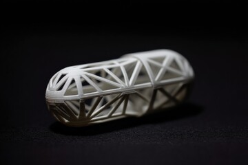Poster - 3D Printed Geometric Crystal Pill Design Featuring Intricate Details and a Modern Aesthetic for Innovative Applications Generative AI