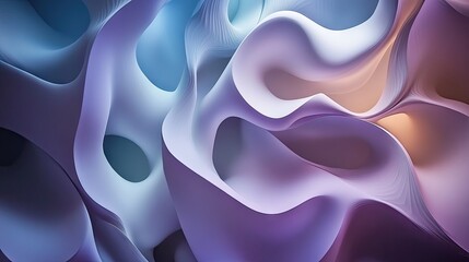 Wall Mural - Abstract design with flowing, layered shapes.