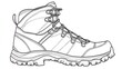 © Almahyra - Hiking boot design sketch, technical illustration, outdoor shoe concept