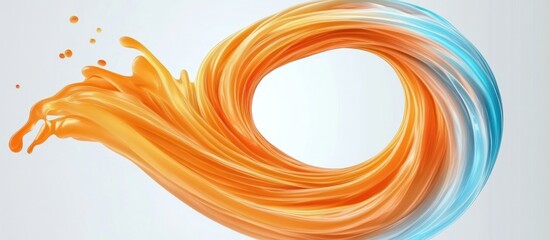 Poster - dynamic fluid loop with orange and blue hues evoking energy, tra