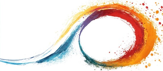 Poster - a dynamic spectrum of vibrant colors in an abstract brushstroke