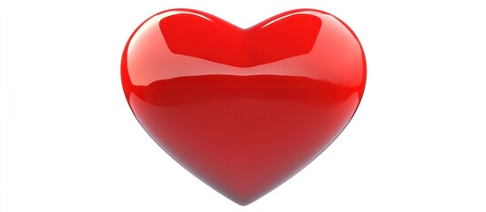 Poster - a luminous red heart radiates with a smooth, polished sheen, its