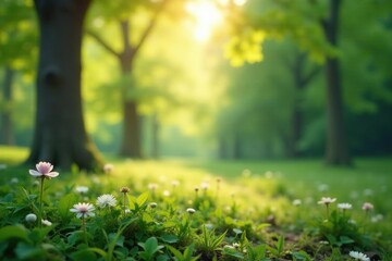 Soft focus nature scene, ideal for website or app intro, peaceful, ethereal