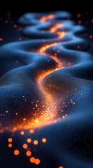 Wall Mural - Abstract digital design showcasing glowing, flowing patterns.
