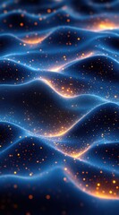 Wall Mural - Abstract digital illustration of glowing, undulating surface.