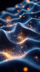 Wall Mural - Intricate, glowing wave patterns with sparkling details.