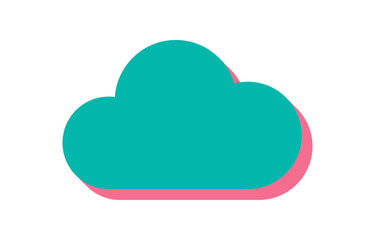 Wall Mural - brutalist cloud icon. abstract figure in flat shape with shadow. minimal modern element, brutalism a