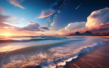 Wall Mural - sunset on the beach
