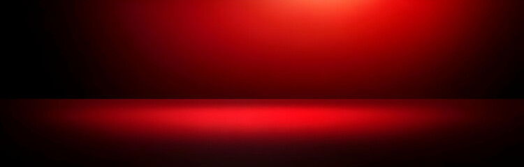 Poster - A vibrant red gradient background with soft light and shadow creates an atmosphere of depth and luminosity, ideal for various design projects.