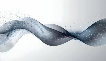 Poster - An abstract image showcasing smooth, flowing waves with a blend of gray tones and sparkling particles, symbolizing fluidity and creativity.