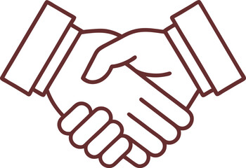  A minimalist line art handshake icon symbolizing partnership and agreement