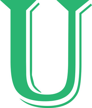 Green Color English Alphabet Letter 