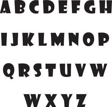 Black Color English Alphabet Letters A to Z
