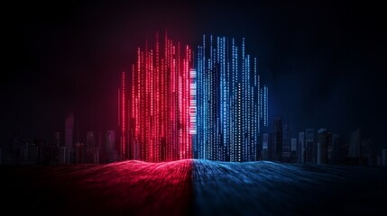 Poster - Futuristic Machine Design with Endless Data Streams in Sci-Fi Style