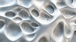 © Nisaa - Abstract, smooth, metallic, cellular structure with organic forms and small, scattered, dark holes  Detailed, three-dimensional, futuristic design