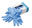 © Ziyon - blue latex gloves and box on white background