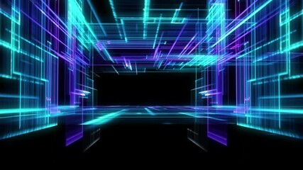Poster - Neon rays and glowing lines. abstract futuristic neon background. abstract technology background
