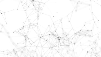 Aufkleber - animation of lines and dots connecting network concept. abstract network animation on white backgrou