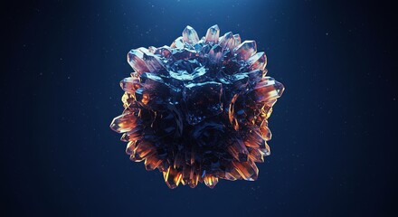 Poster - A large crystal ball with a blue background