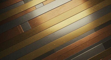 Poster - A gold and silver strip of wood with a shiny, metallic look