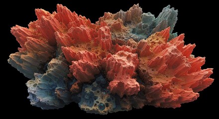 Aufkleber - A colorful rock formation with red, blue, and green rocks
