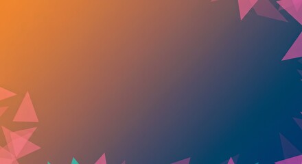 Poster - A colorful background with triangles and a blue sky