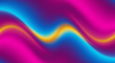 Poster - A colorful, wavy background with a blue and orange line
