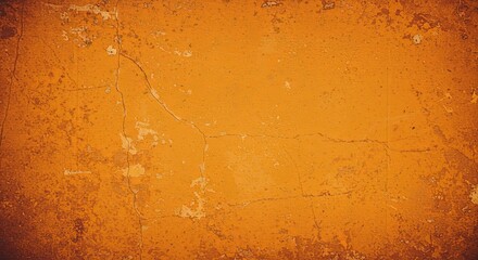 Poster - The orange background has a rough texture and he is a wall