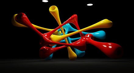 Poster - A colorful sculpture made of plastic tubes