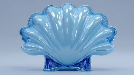 Poster - A beautiful blue glass vase showcasing artistic design and symbolizing peace through information and harmony