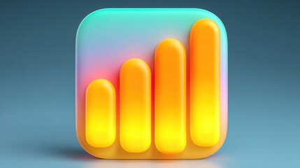 Poster - Neon colored icon representing a market heatmap concept with a calm overview of financial trends and insights